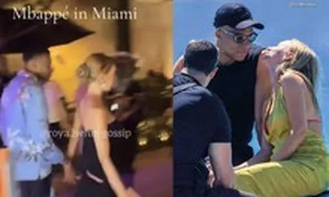 Mbappe tình tứ ôm mỹ nhân Tây Ban Nha Ester Exposito trên du thuyền