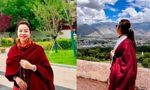 Hoa hậu đẹp nhất nhì Việt Nam U45 đi khắp thế gian, xúc động khi tới Tây Tạng