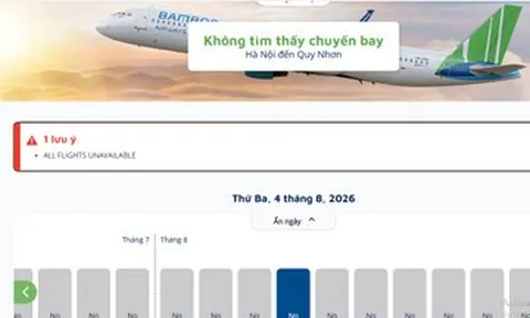 Bamboo Airways bất ngờ không hiển thị chuyến bay nào từ tháng 8