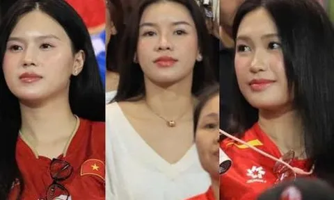 Dàn WAGs Chu Thanh Huyền, Doãn Hải My, vợ Xuân Son đọ sắc trên sân Mỹ Đình nhưng vợ Thành Chung mới chiếm "spotlight"