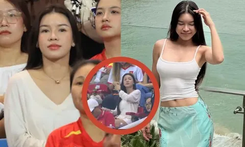 Nàng WAG sexy nhất làng bóng đá lọt camera nhà đài khi cổ vũ ĐT Việt Nam, visual đời thường gây sốt