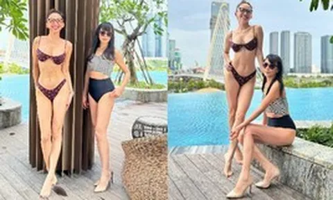 Mẹ Tóc Tiên diện áo tắm khoe dáng gợi cảm cùng con gái, gây sốt vì quá trẻ đẹp