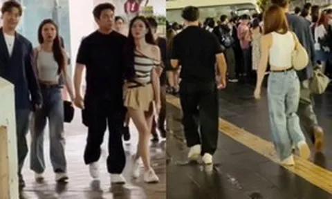 "Tóm dính" 2 Nam vương - 2 Á hậu hẹn hò đôi, sát rạt nắm tay không rời nửa bước bên ngoài nhà thi đấu