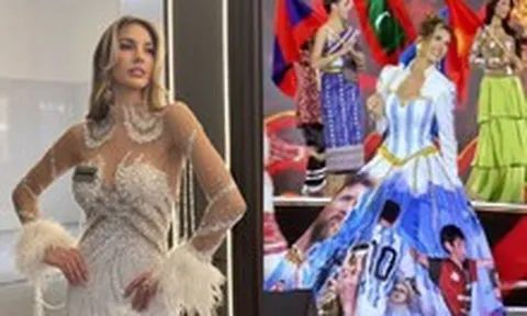 Hoa hậu Argentina mặc váy in hình Messi là ai?