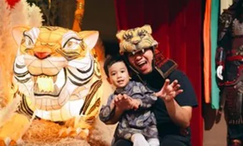 Người dân thích thú ngắm cóc khổng lồ 'kiện trời' giữa đình cổ TP.HCM