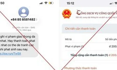 Giả danh cơ quan Công an gửi tin nhắn “phạt nguội” kèm đường link giả mạo