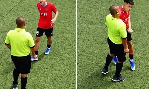 Xôn xao vụ cầu thủ U19 chơi xấu đánh nguội đối thủ, lao vào húc vai trọng tài sau thẻ đỏ ở Hà Nội
