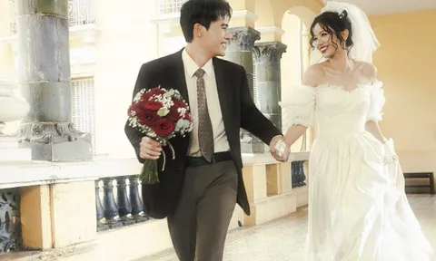 "O Hồng" Lê Hạ Anh mặc váy cưới, danh tính chú rể gây bất ngờ