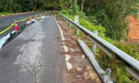Đèo Mimosa Đà Lạt nứt dài 50m, lan rộng gần nửa mặt đường