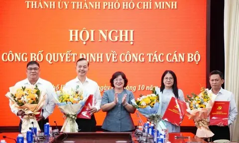 Thành ủy TP.HCM điều động 4 cán bộ về Ban Nghiên cứu phát triển