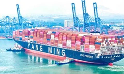 Phát hiện một siêu tàu dài gần 365 m, sức chở 15.500 TEU lần đầu tiên xuất hiện tại Việt Nam, thực hiện nhiệm vụ quan trọng